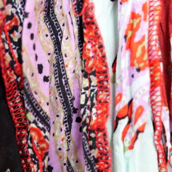 FREE PEOPLE we the free waffle knit red balloon sleeve top size XS - Picture 4 of 5